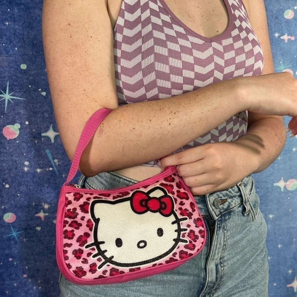 Hello Kitty Sanrio 2014 pink leopard print mini bag purse FAB Starpoint - Picture 16 of 16